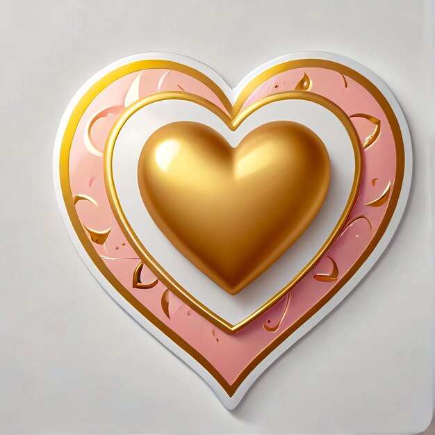 Photo heart stickers 3d character with heart