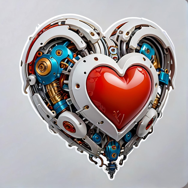 Photo heart stickers 3d heart character