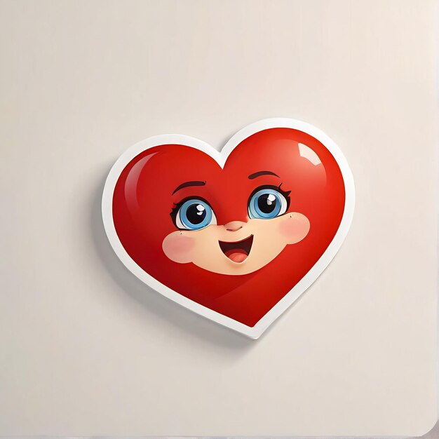 Photo heart stickers cartoon character 3d sticker with heart