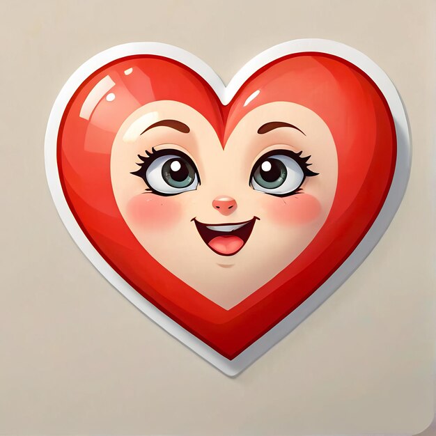 Photo heart stickers cartoon character 3d sticker with heart