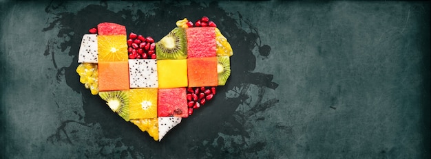 Heart Symbol Fruits Diet Concept Food