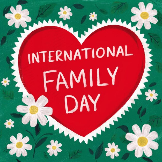 a heart that says international family day on it