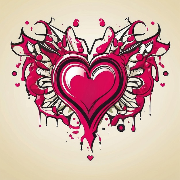 heart theme vector tshirt design created with AI