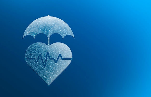 Heart and umbrella Health insurance concept