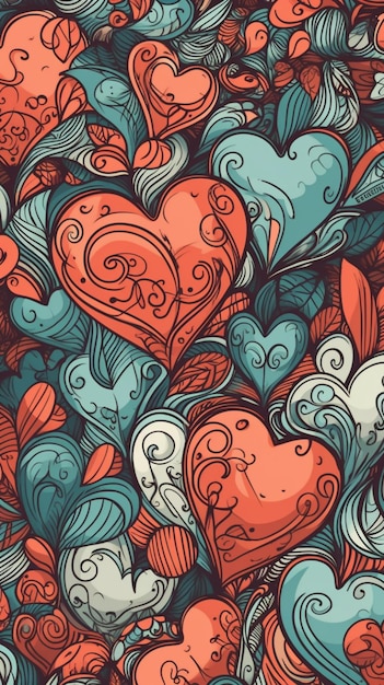 A heart wallpaper that says love on it.