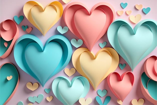 A heart wallpaper with a lot of hearts