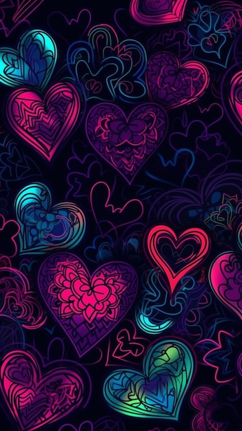 The heart wallpapers are in black and red.