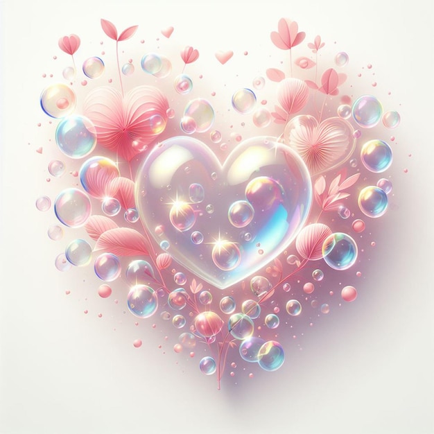 Photo heart water bubble