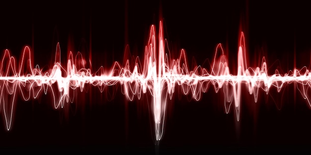 Heart wave line equalizer pulse abstract background 3d\
illustration