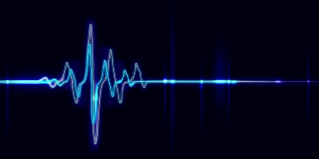 Heart wave line equalizer pulse abstract background 3d illustration