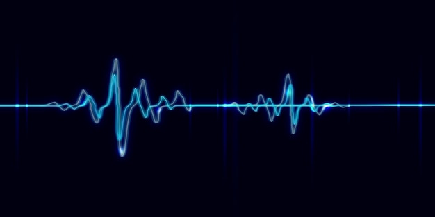 Heart wave line equalizer pulse abstract background 3d illustration