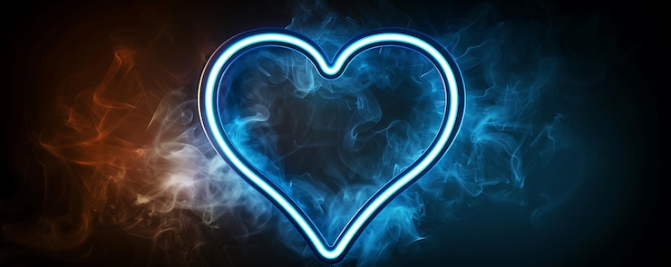 फोटो a heart with a blue light on it