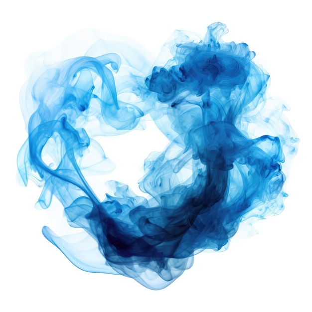 a heart with blue smoke in the middle.