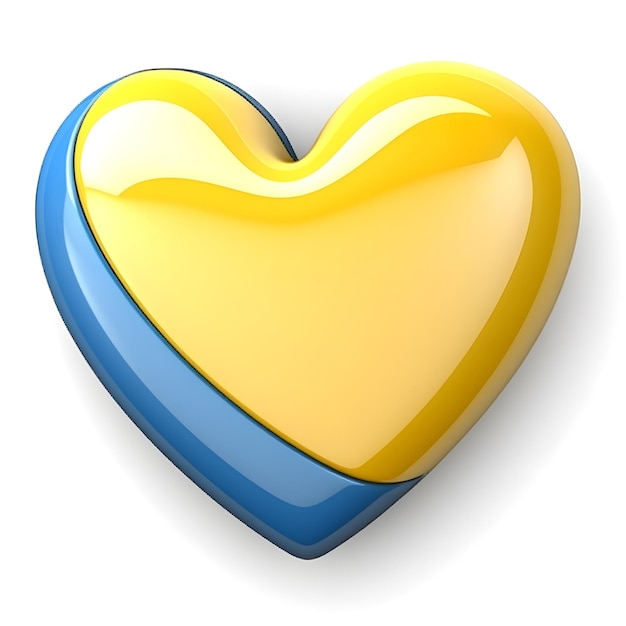 A heart with the blue and yellow colors