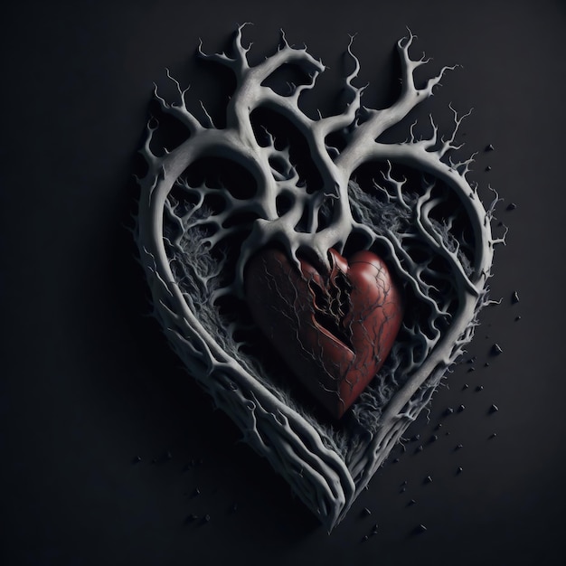 A heart with a broken heart on it