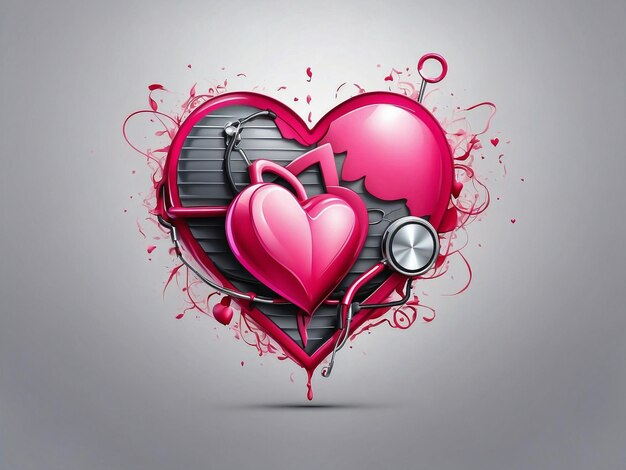 a heart with a broken heart and a musical note