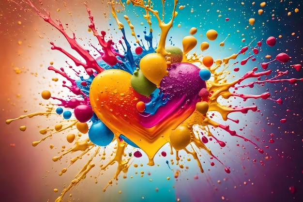 A heart with a colorful heart on it