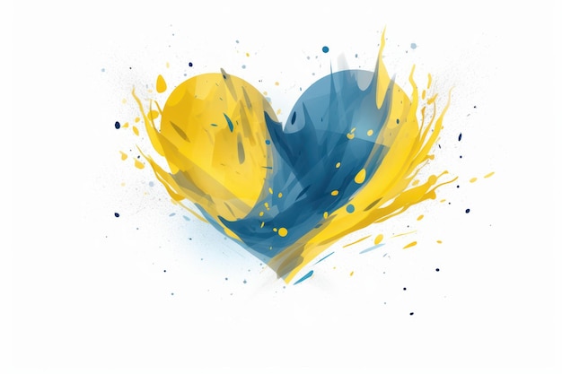 A heart with the colors of the flag of ukraine Generative AI