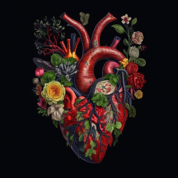 сердце с цветами и сердце, которое говорит "сердце"