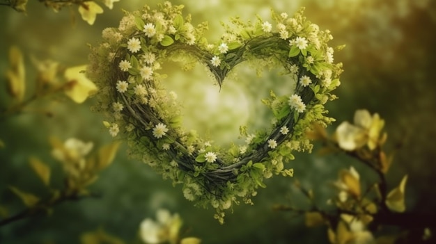 A heart with flowers in the middle