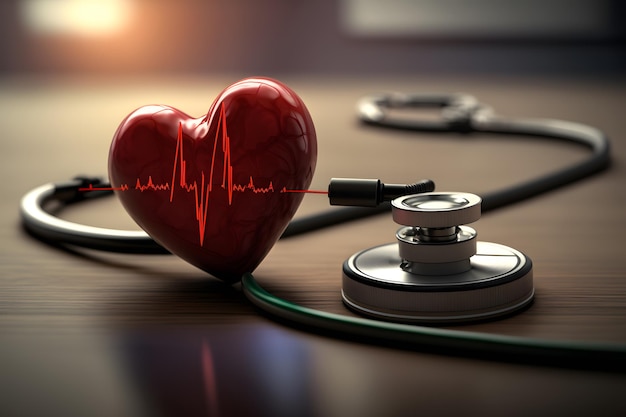 a heart with a heart beat on it