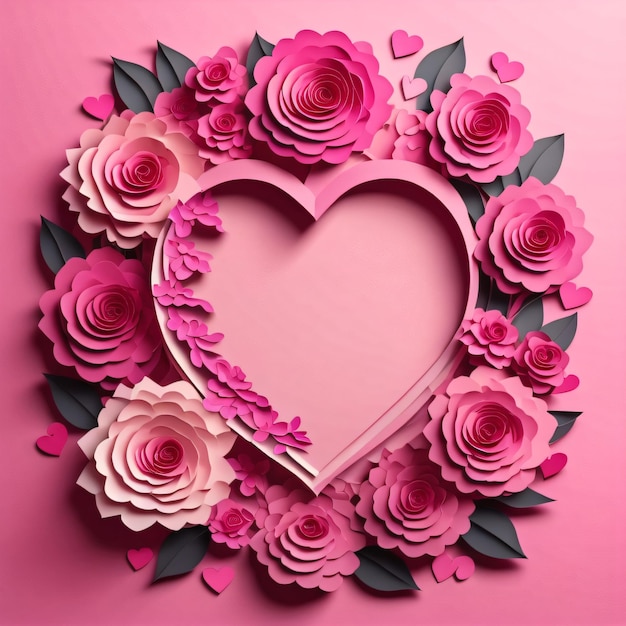 A heart with a heart that says " love " on the pink background.