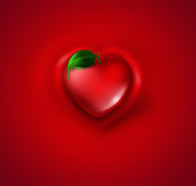 Heart with leaf - vegetarian concept design