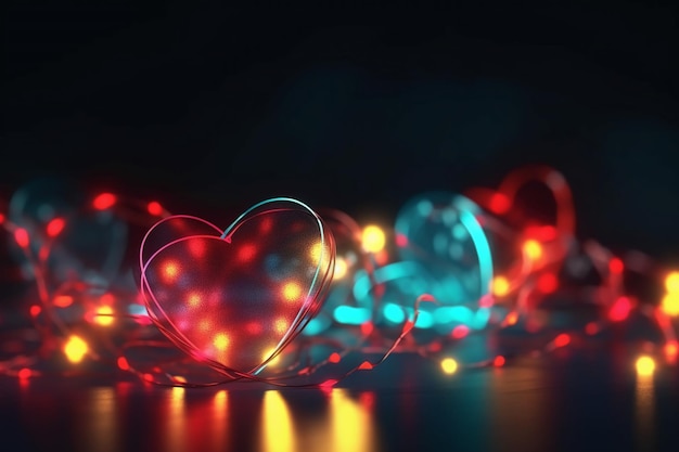 A heart with lights on it