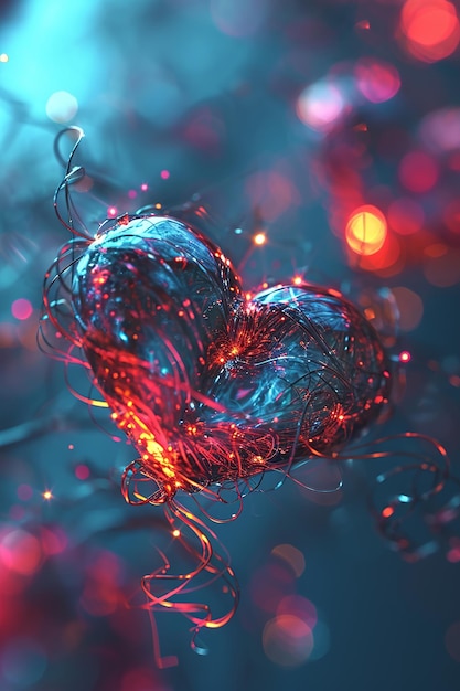 Heart with lights in love