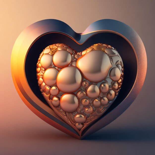 A heart with many bubbles on it is shown.