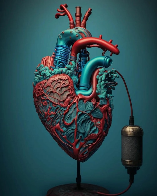 A heart with a oxygen cylinder on it