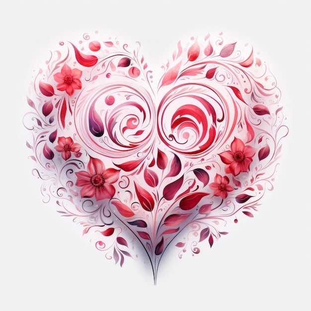 Photo a heart with pink flowers and a heart that says  love