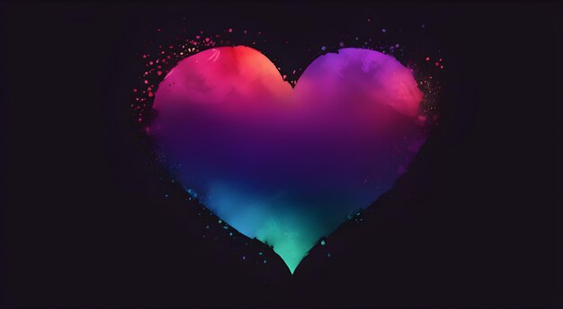 Photo a heart with the rainbow colors of the rainbow