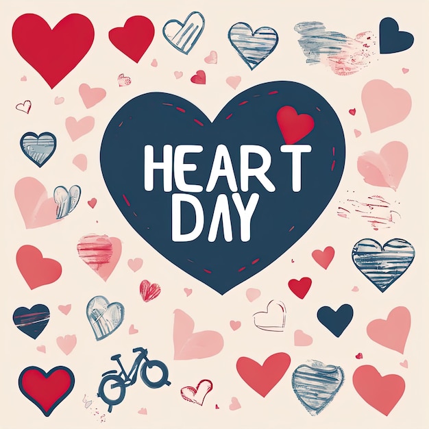 heart with red heart shape vector illustrationhappy valentines day background with heart and hearts