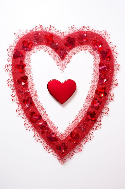 a heart with a red heart on a white background