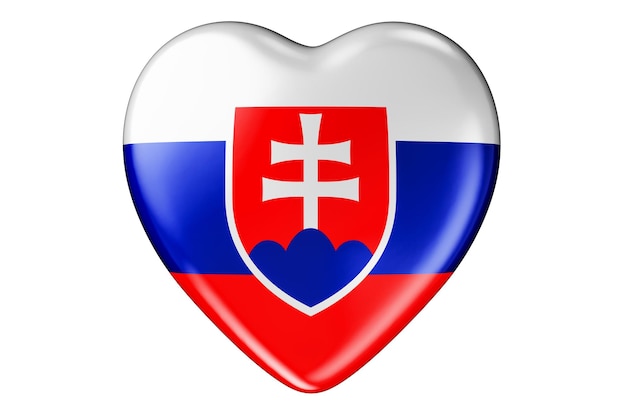 Сердце со словацким флагом 3D рендеринг
