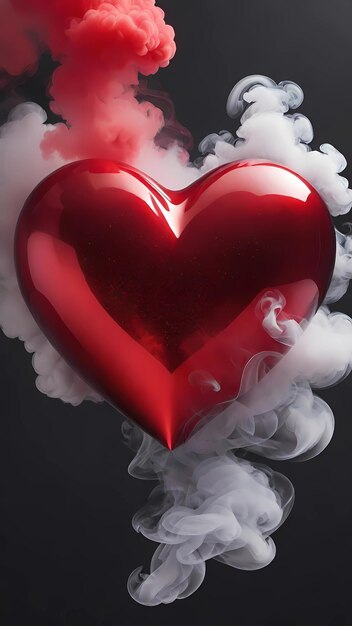 Heart with smoke love illustration artwork background