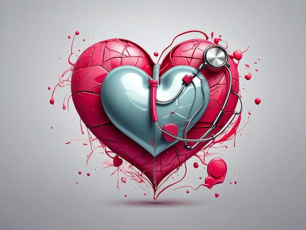 a heart with a stethoscope on it