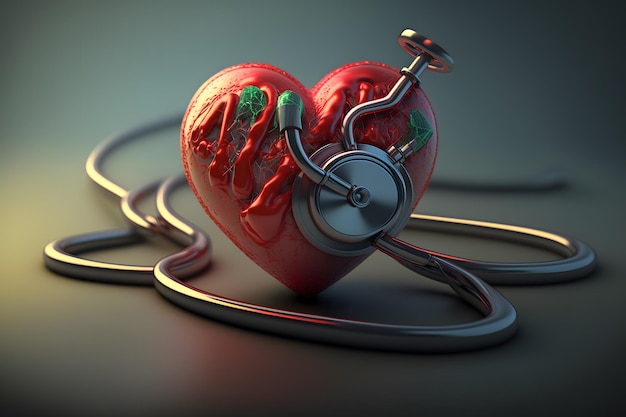 A heart with a stethoscope on it