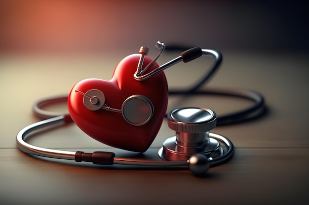 A heart with a stethoscope on it