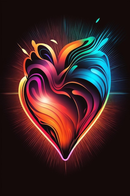 Heart with swirly design on it generative ai