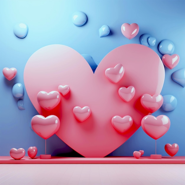 Heart with Valentine background