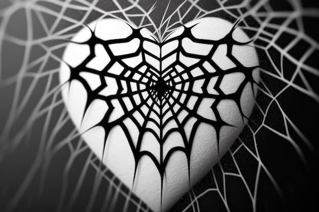 A heart with a web on it