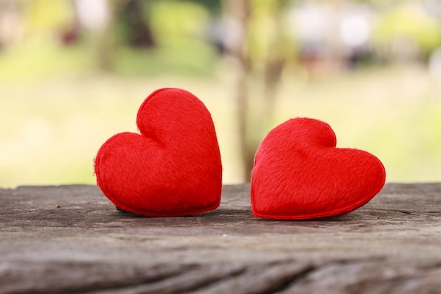 Heart on a wooden board