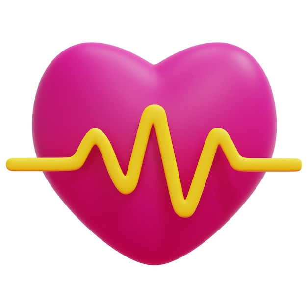 Photo heartbeat 3d render icon illustration