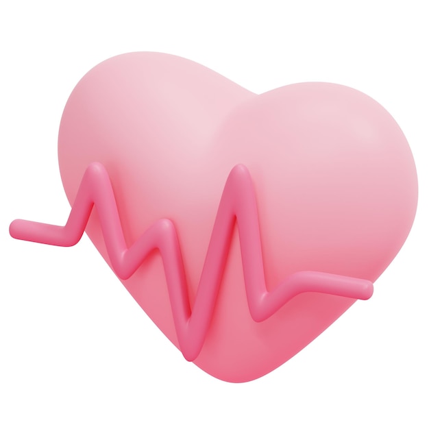 heartbeat 3d render icon illustration