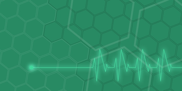 Heartbeat line on green background
