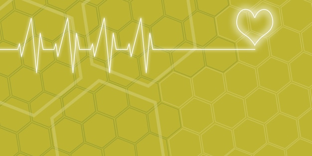 Heartbeat line on yellow background