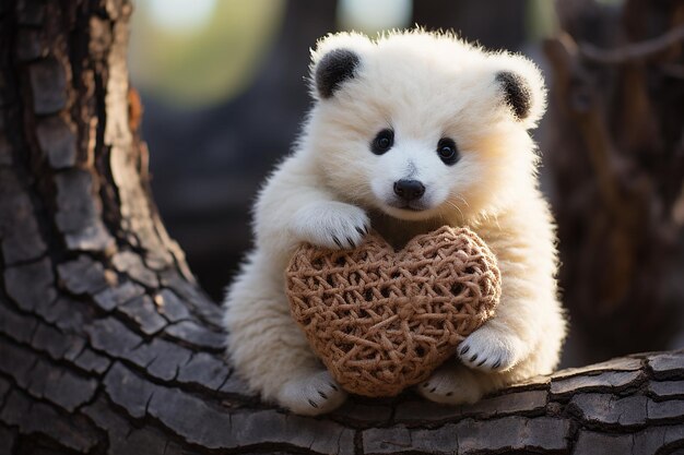 Photo heartfelt hug cute cuddly stuffed animal