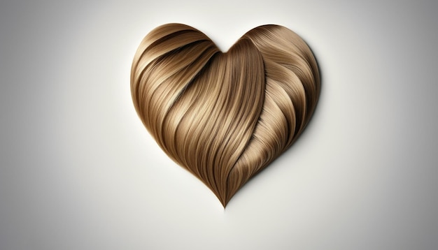 Heartfelt Tresses Brown Hair Forming Love's Shape